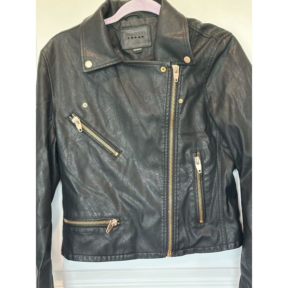 BLANK NYC Black Faux Leather Moto Jacket Size Medium - Picture 7 of 8